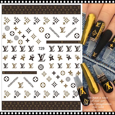 white and gold louis vuitton nails|Louis Vuitton nail transfer foil.